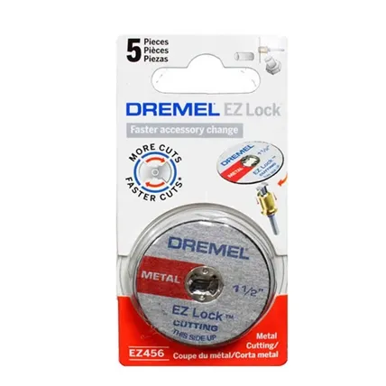 Embalagem com cinco discos de corte Dremel EZ456 para metal