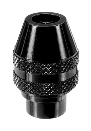 Mandril de aperto rápido Dremel 4486 preto, com corpo recartilhado e abertura frontal para a haste