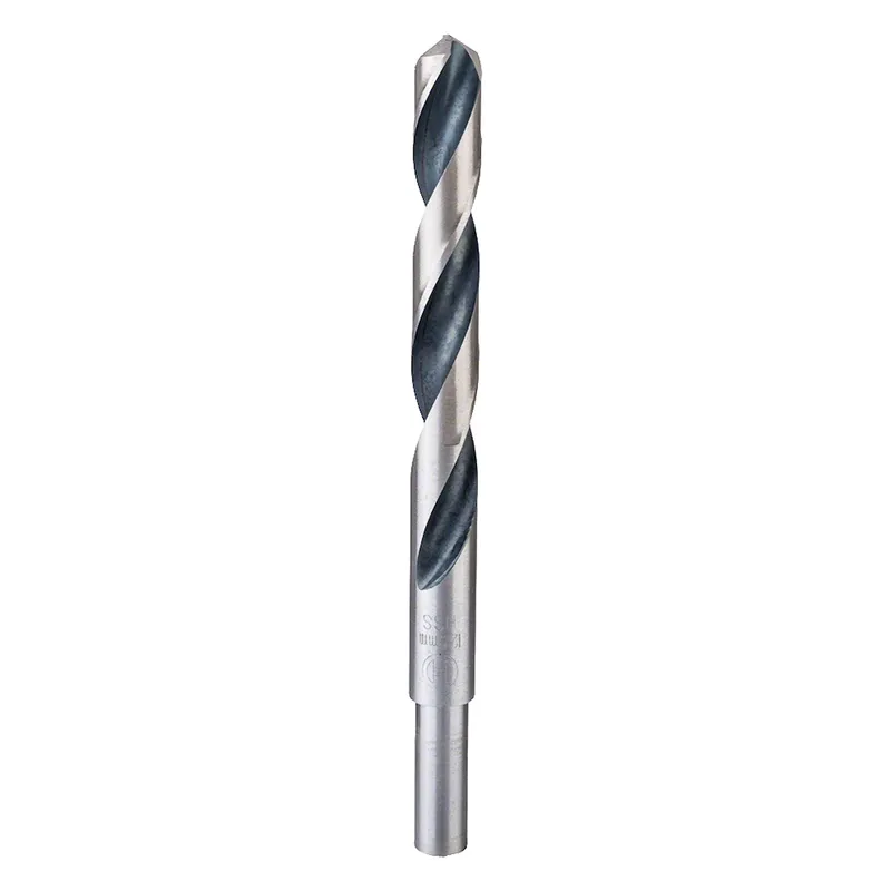 Broca helicoidal Bosch HSS-PointTeQ de 12,5 mm para metal, com haste cilíndrica reduzida a 10 mm.