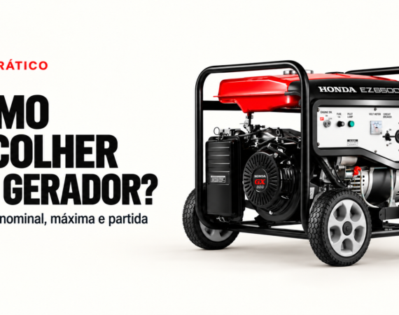 Como escolher um gerador: potência nominal, máxima e partida, com imagem do Honda EZ6500CXS.