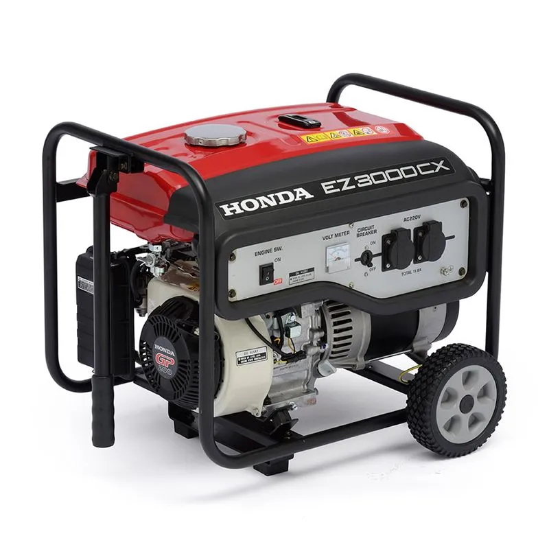 Gerador Honda EZ3000CX do catálogo Nikkeypar, com tanque vermelho, estrutura preta e painel identificado AC220V.