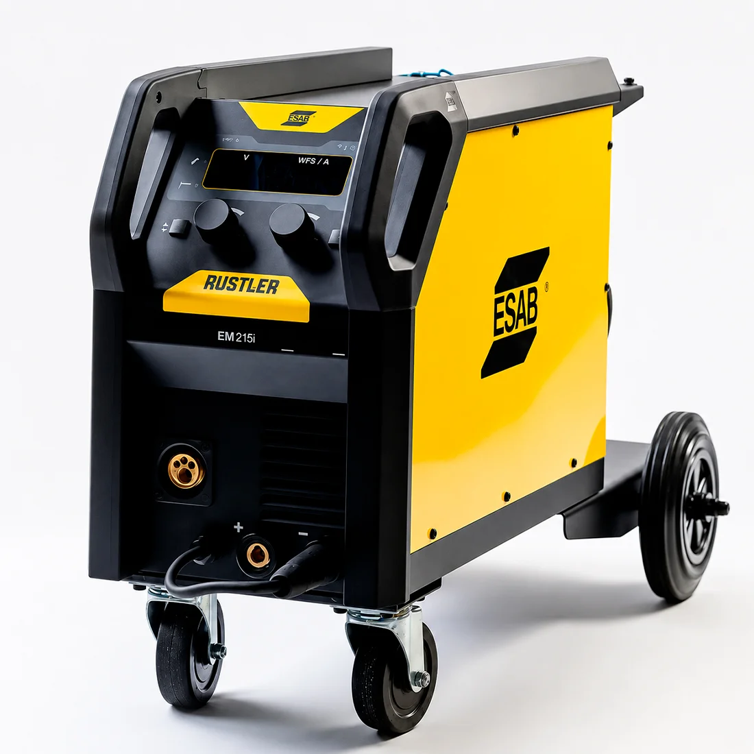 Máquina de solda ESAB Rustler EM 215i sobre rodas